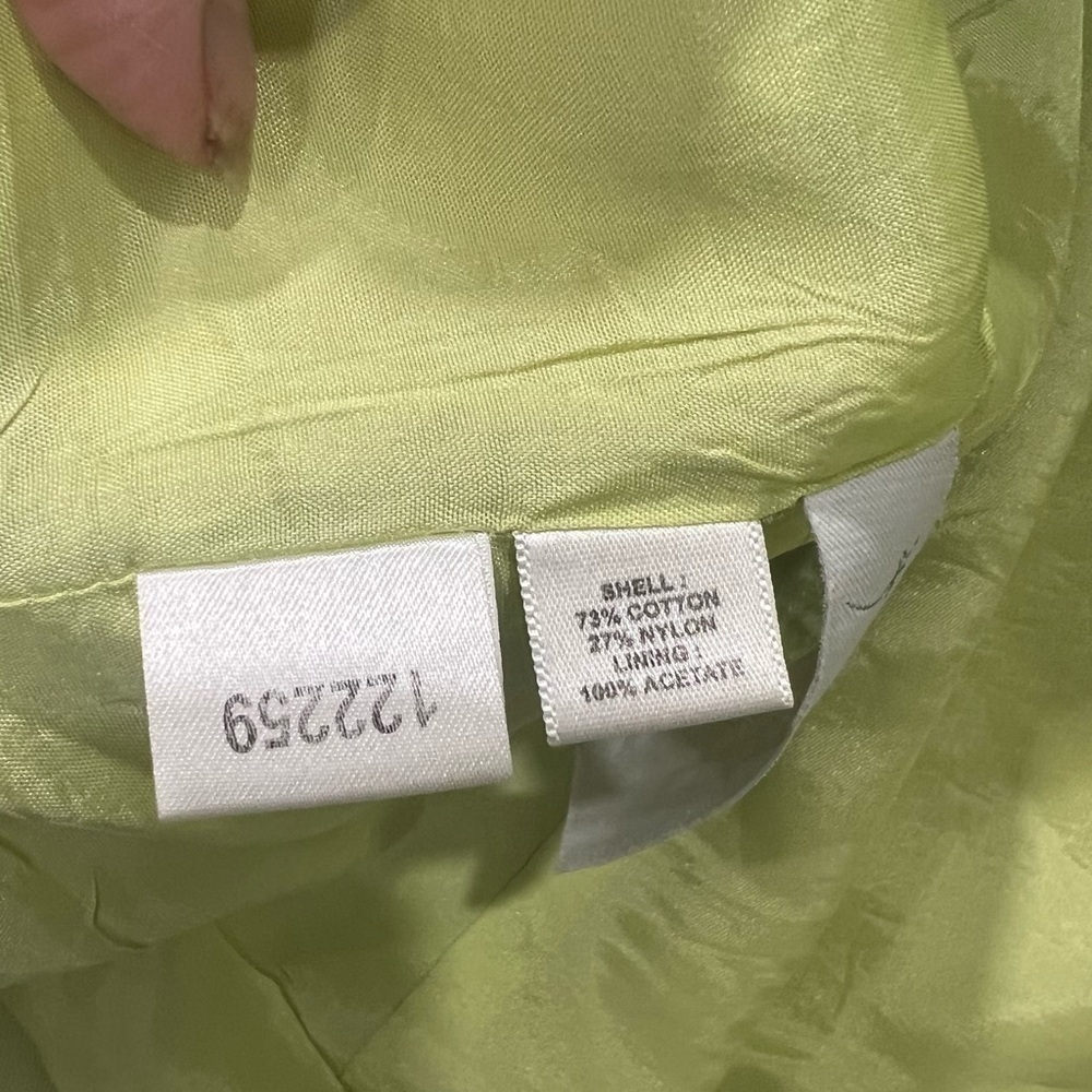 Ann Taylor loft pea coat green lime water resistant material petite - Picture 12 of 12